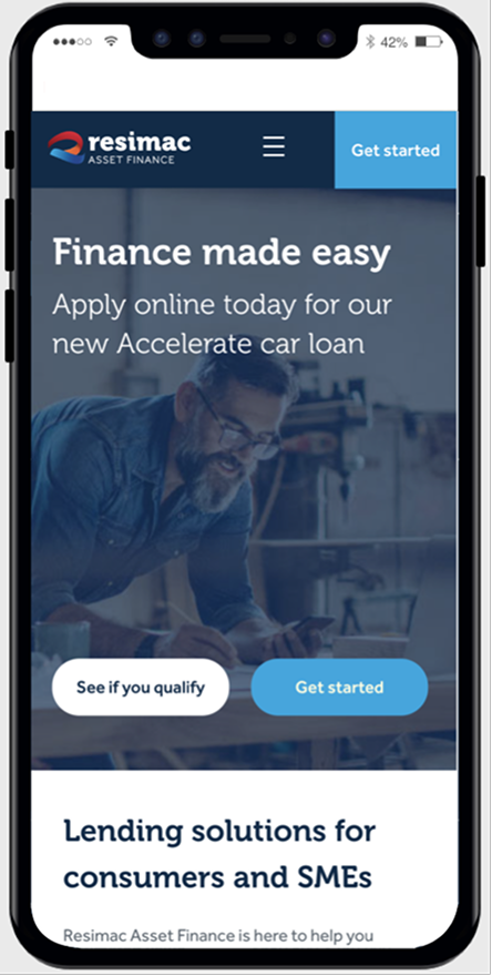 Resimac mobile view
